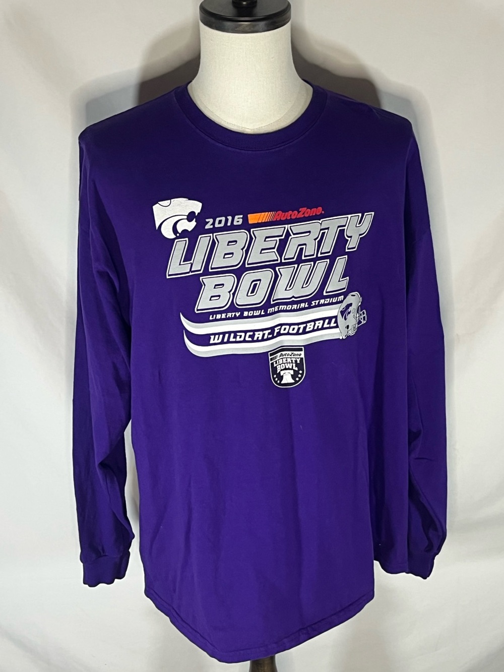 Blue 84 Kansas State Wildcats 2016 Liberty Bowl Long Sleeve Mens T-Shirt 2XL